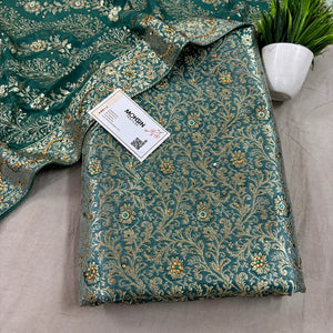 Light Firozi Stone Work Kimkhab Silk Banarasi Gharara