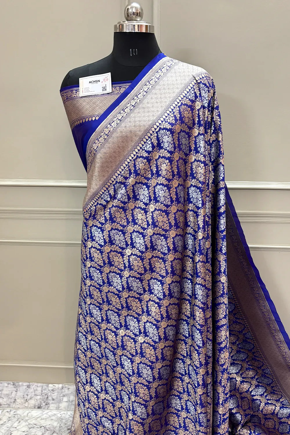 Nita Ambani Royal Blue Katan Silk Banarasi Saree