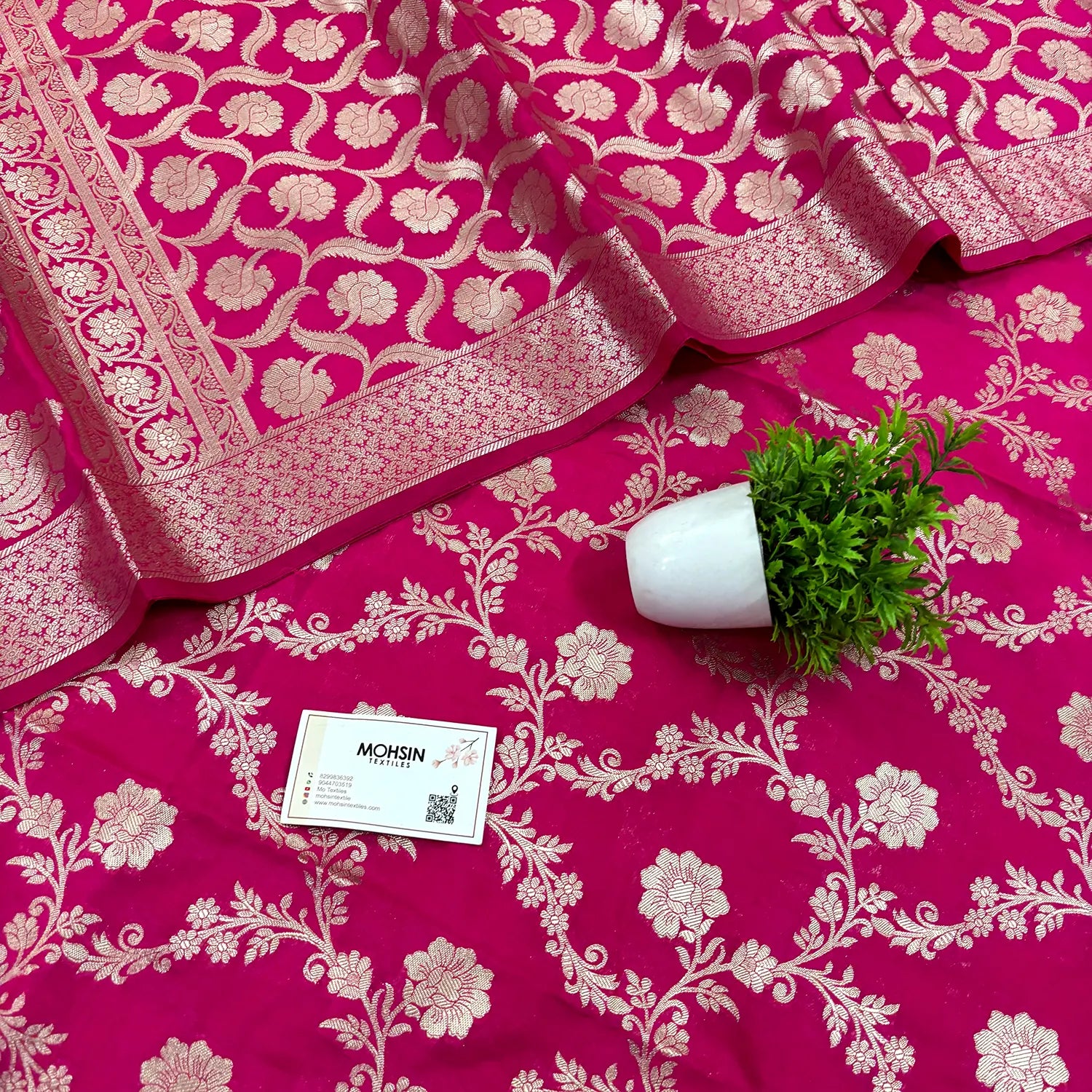 Pink Kashmiri Jaal Katan Silk Banarasi Suit