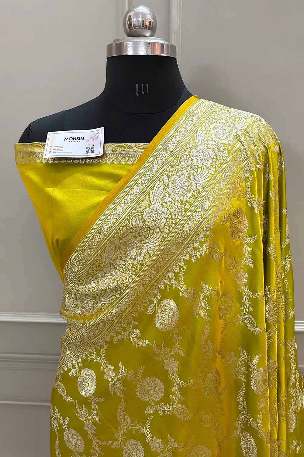 Pista Shahanshahi Jaal Katan Silk Banarasi Saree