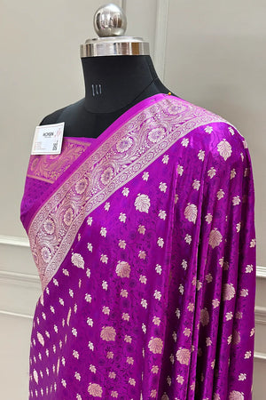Purple Chunni Munni Katan Silk Banarasi Saree