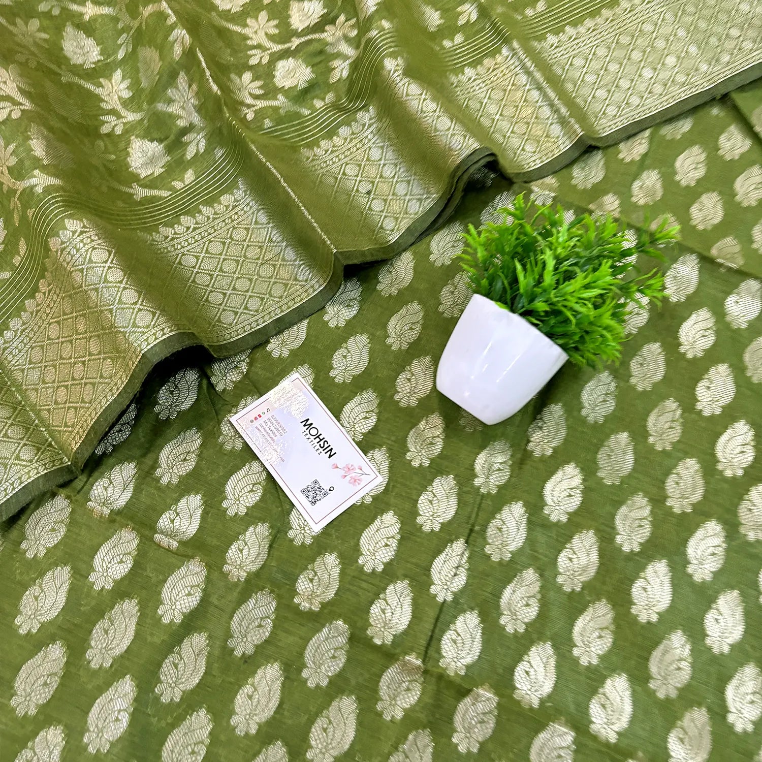 Mehendi Holika Banarasi Silk Suit