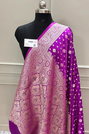 Purple Chunni Munni Katan Silk Banarasi Saree