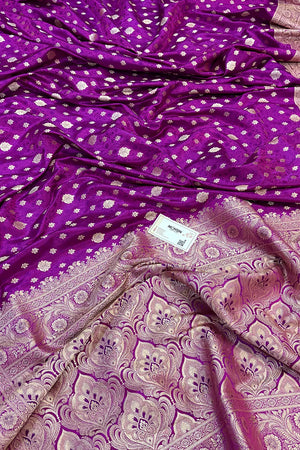 Purple Chunni Munni Katan Silk Banarasi Saree