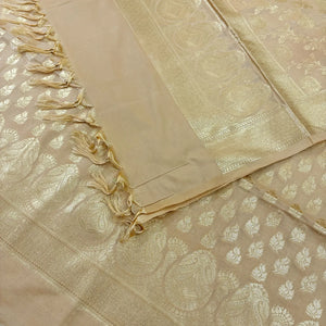 Beige Gumbad Patti Katan Silk Banarasi Suit