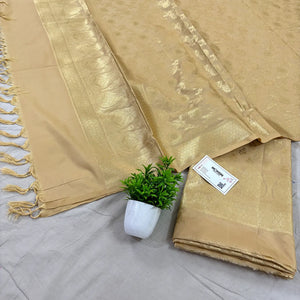 Beige Gumbad Patti Katan Silk Banarasi Suit