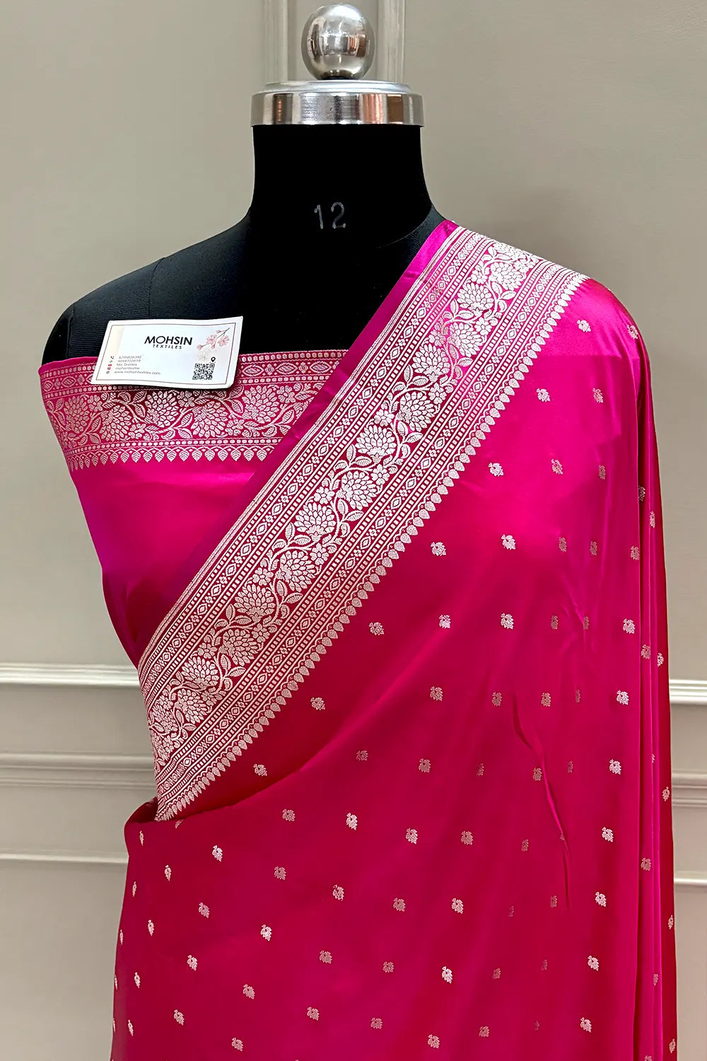 Pink Chitrani Buti Katan Silk Banarasi Saree