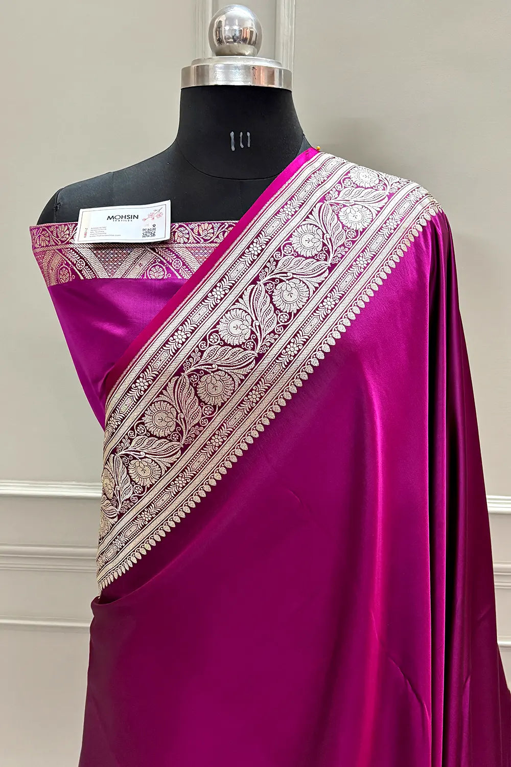 Purple Wine Royal Plain Katan Silk Banarasi Saree