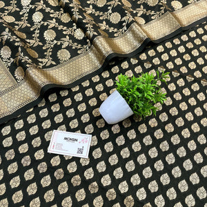 Black Gumbad Buti Katan Silk Banarasi Suit