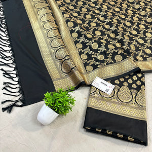 Black Gumbad Buti Katan Silk Banarasi Suit