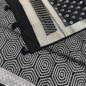 Black Chalava Organza Silk Banarasi Suit