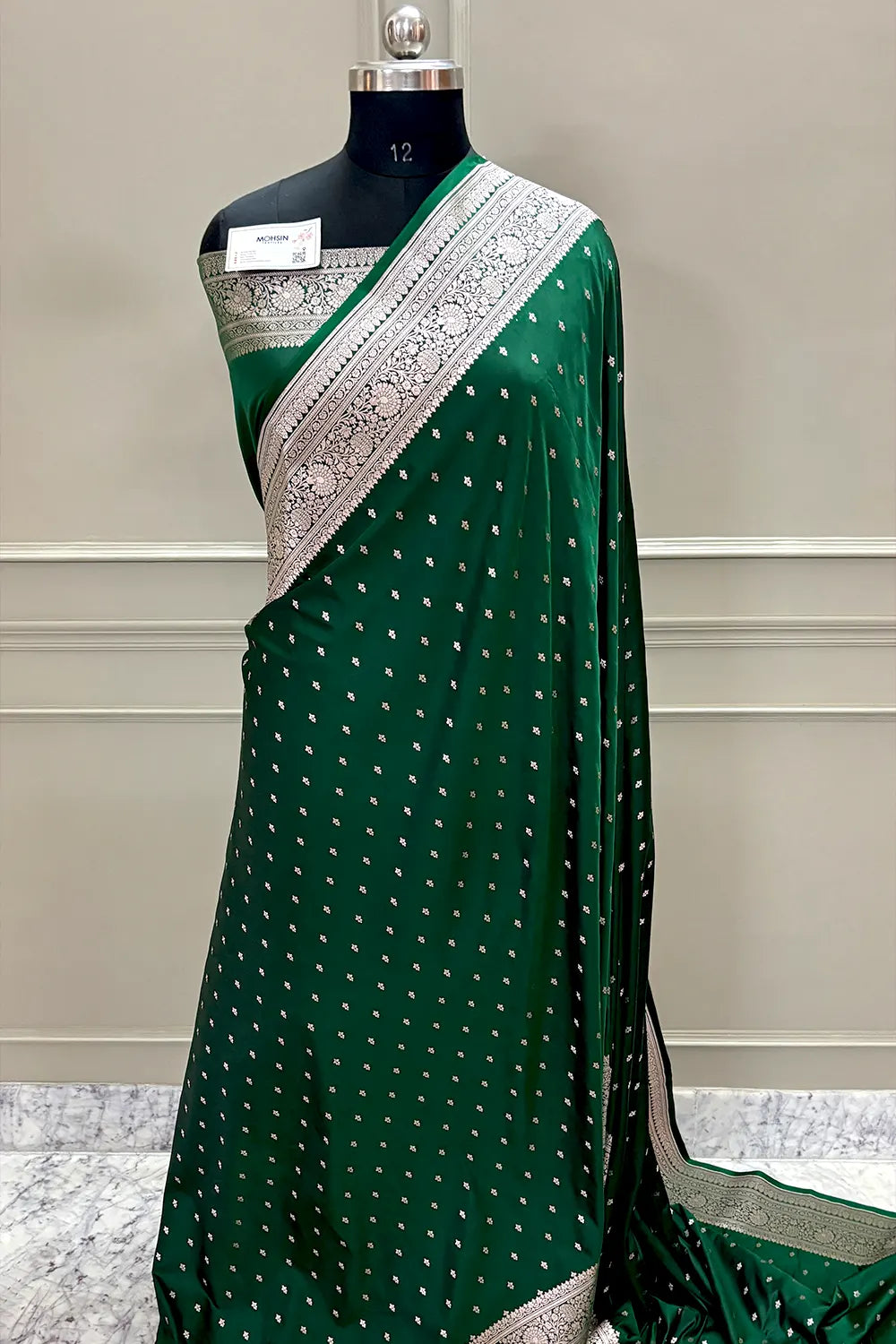 Green Golden Zari Katan Silk Banarasi Saree
