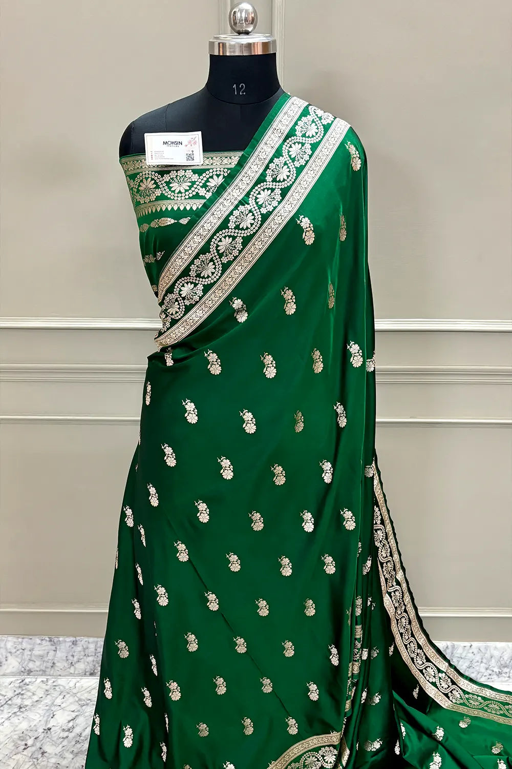 Green Golden Zari Katan Silk Banarasi Saree