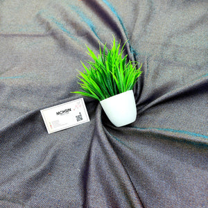 Grey Teal Cotton Silk Banarasi Fabric