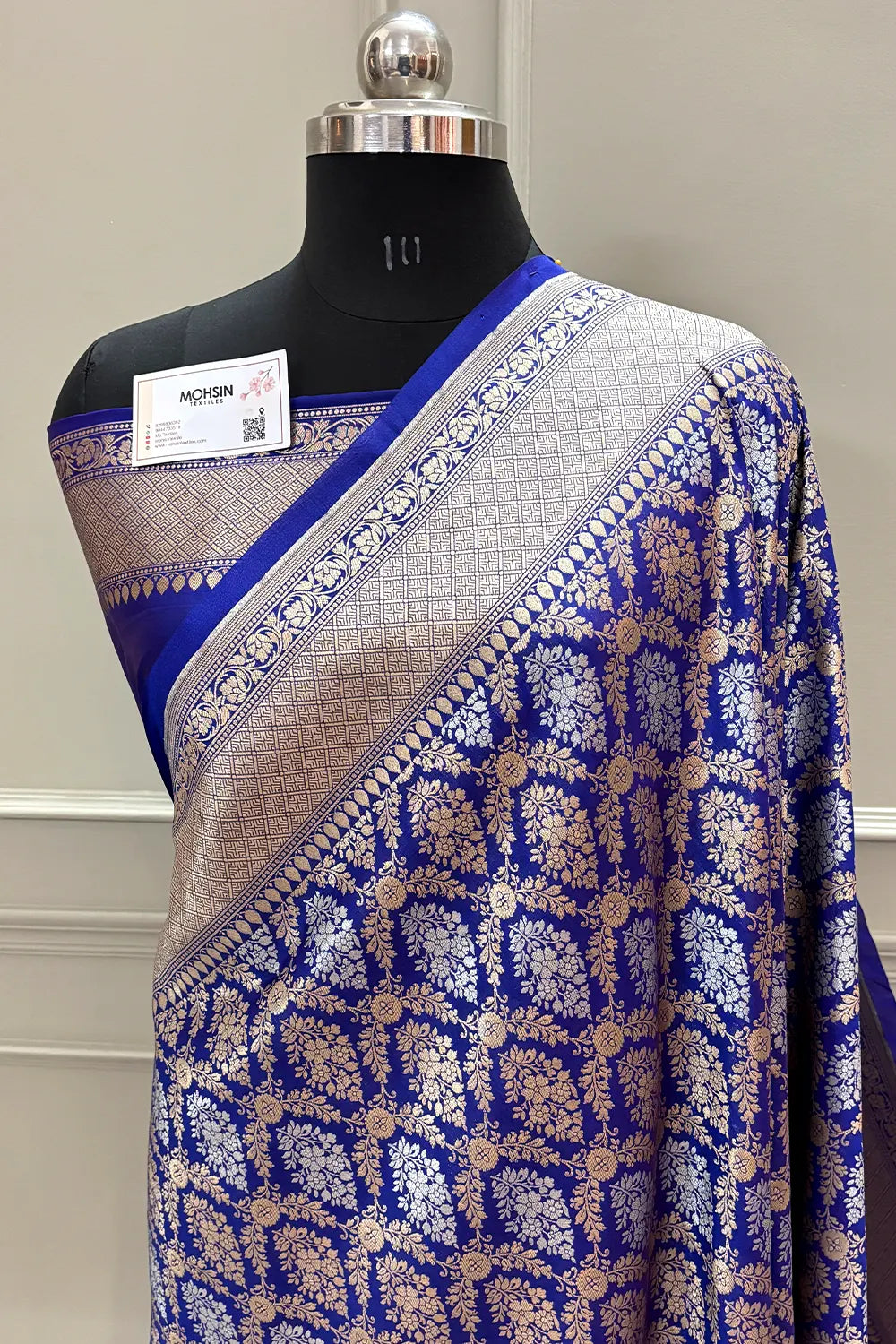 Nita Ambani Royal Blue Katan Silk Banarasi Saree