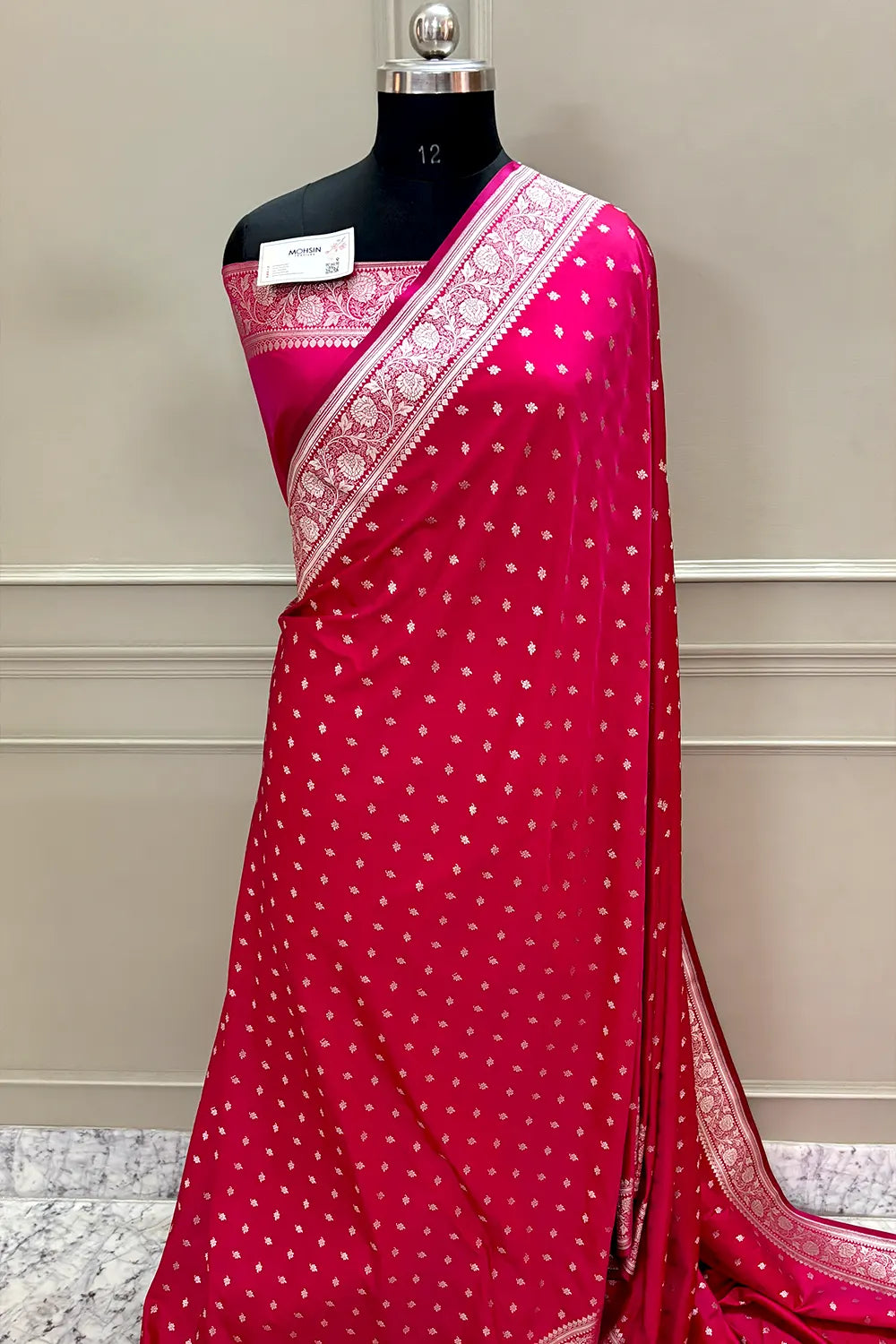 Pink Golden Zari Katan Silk Banarasi Saree