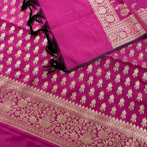 Pink Rocket Buti Satin Silk Banarasi Suit