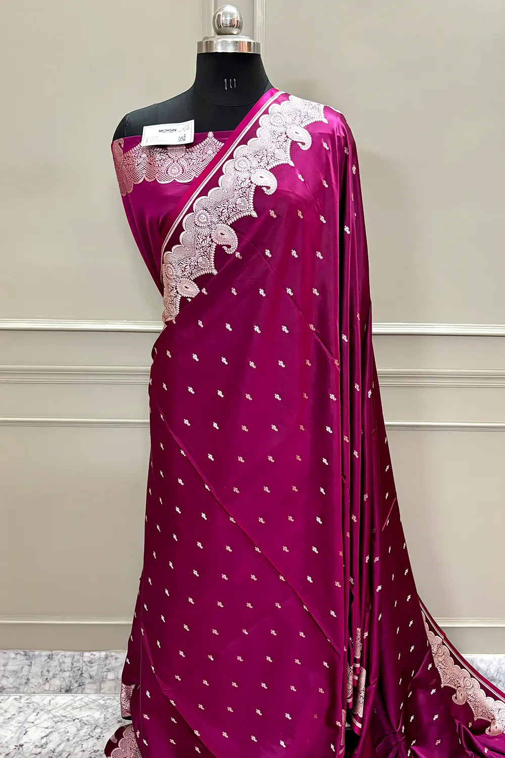 Purple Deepak Buti Katan Silk Banarasi Saree
