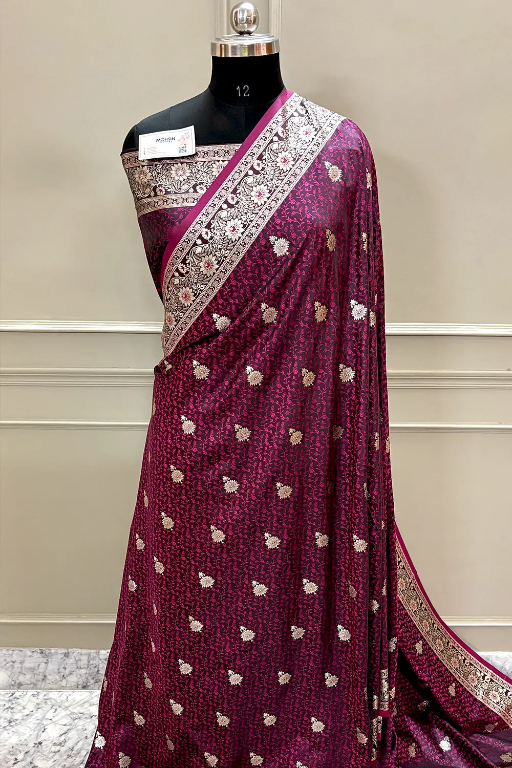 Purple Golden Zari Katan Silk Banarasi Saree