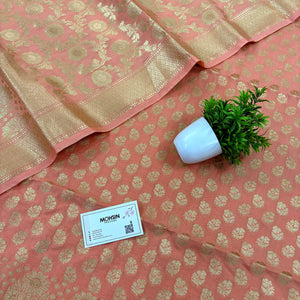 Peach Guldaan Fool Katan Silk Banarasi Suit