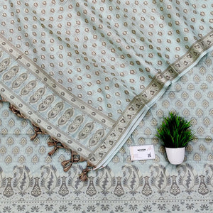 Mint Green Surahi Tree Cotton Silk Banarasi Suit