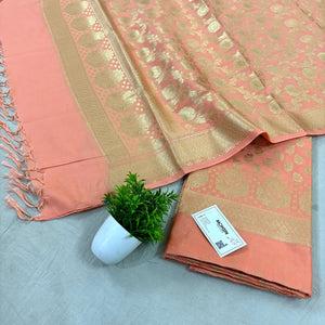 Peach Guldaan Fool Katan Silk Banarasi Suit