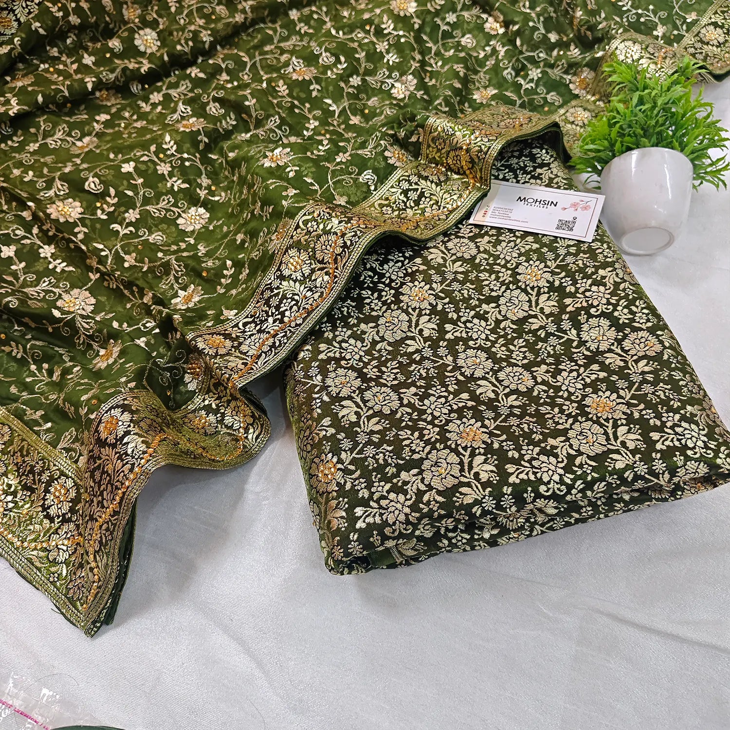 Mehendi Stone Work Kimkhab Silk Banarasi Gharara