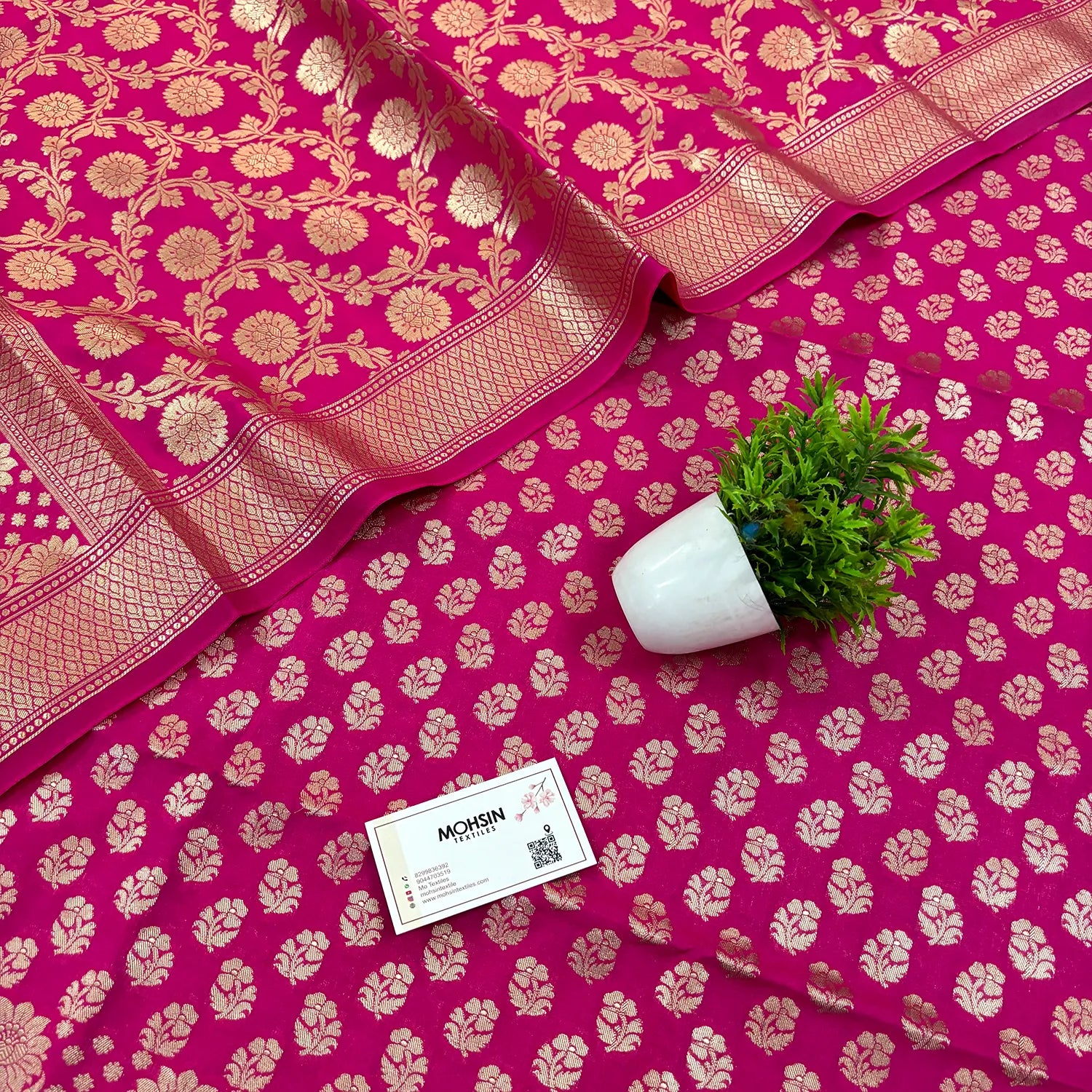 Pink Guldaan Fool Katan Silk Banarasi Suit