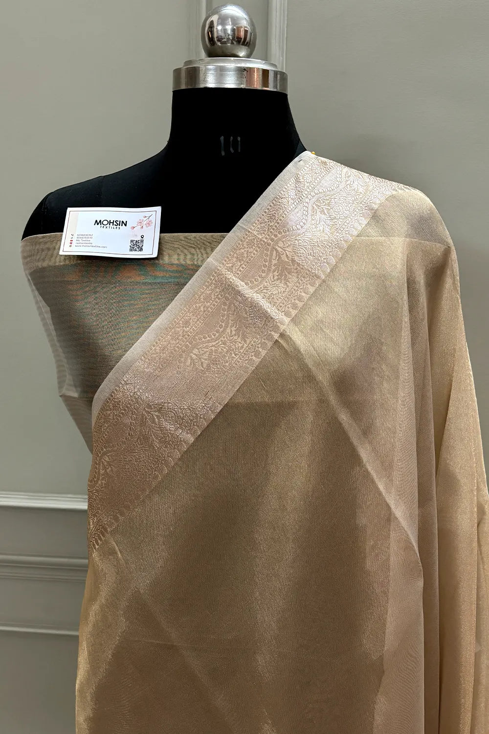 Cooper Golden Zari Tissue Silk Banarasi Saree