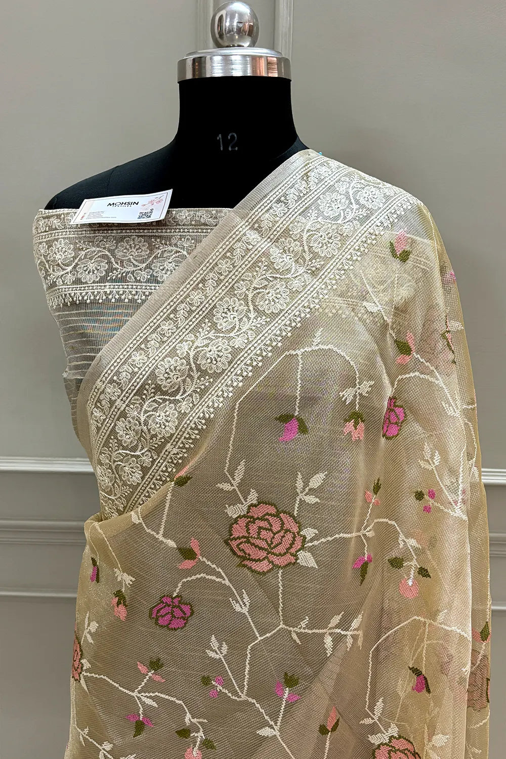 Gold Embroidery Tissue Silk Banarasi Saree