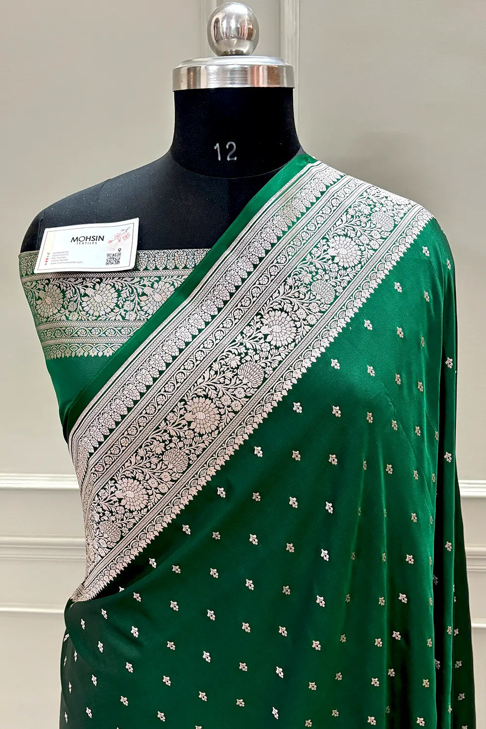 Green Golden Zari Katan Silk Banarasi Saree