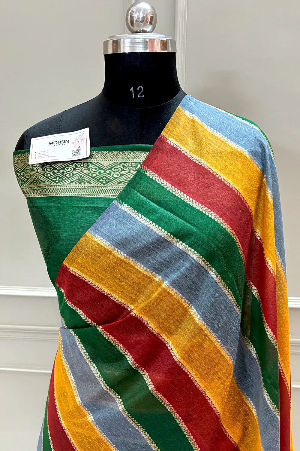 Green Resham Zari Chanderi Silk Banarasi Saree