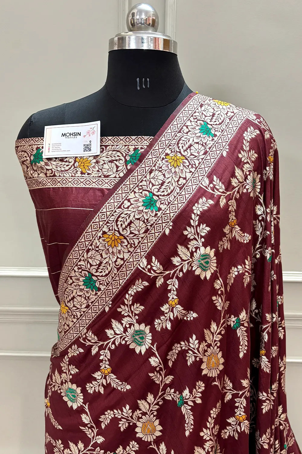 Maroon Resham Zari Silky Banarasi Saree