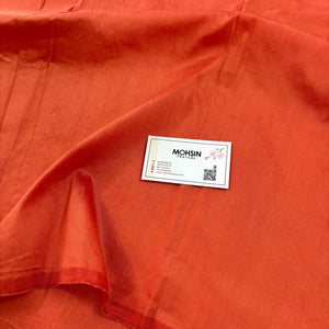 Peach Plain Cotton Silk Fabric