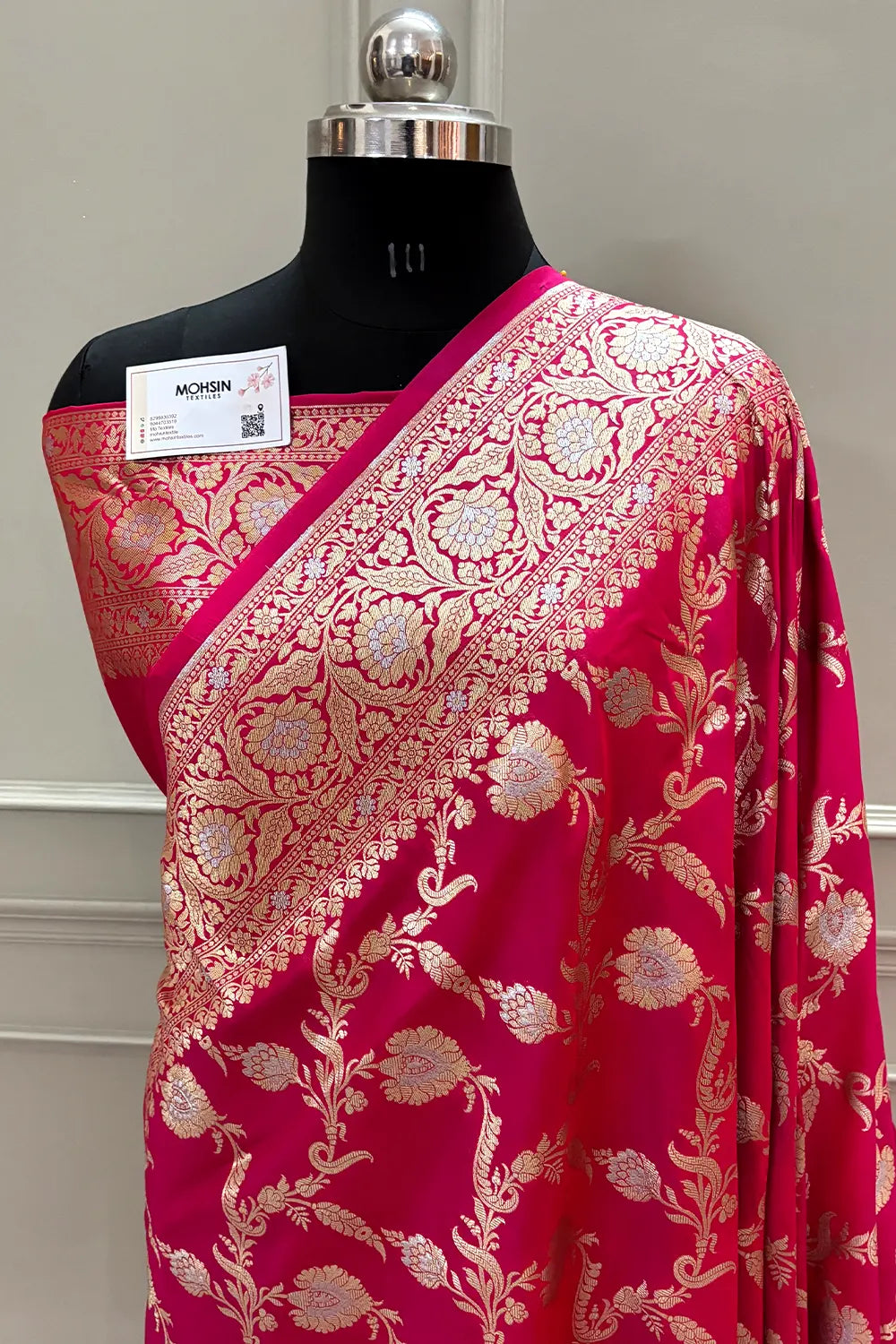 Pink Miracle Jaal Katan Silk Banarasi Saree