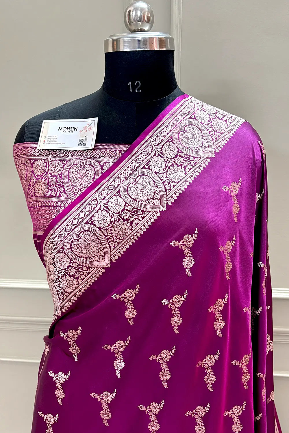 Purple Golden Zari Katan Silk Banarasi Saree