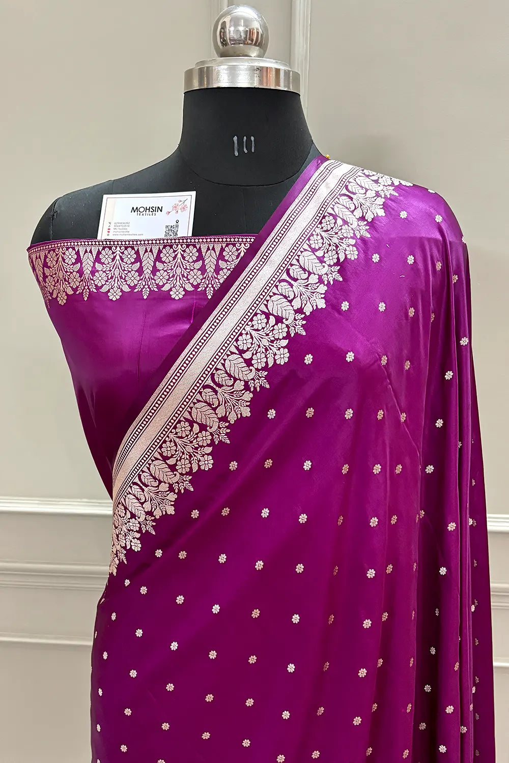 Purple Hawahawai Buti Katan Silk Banarasi Saree
