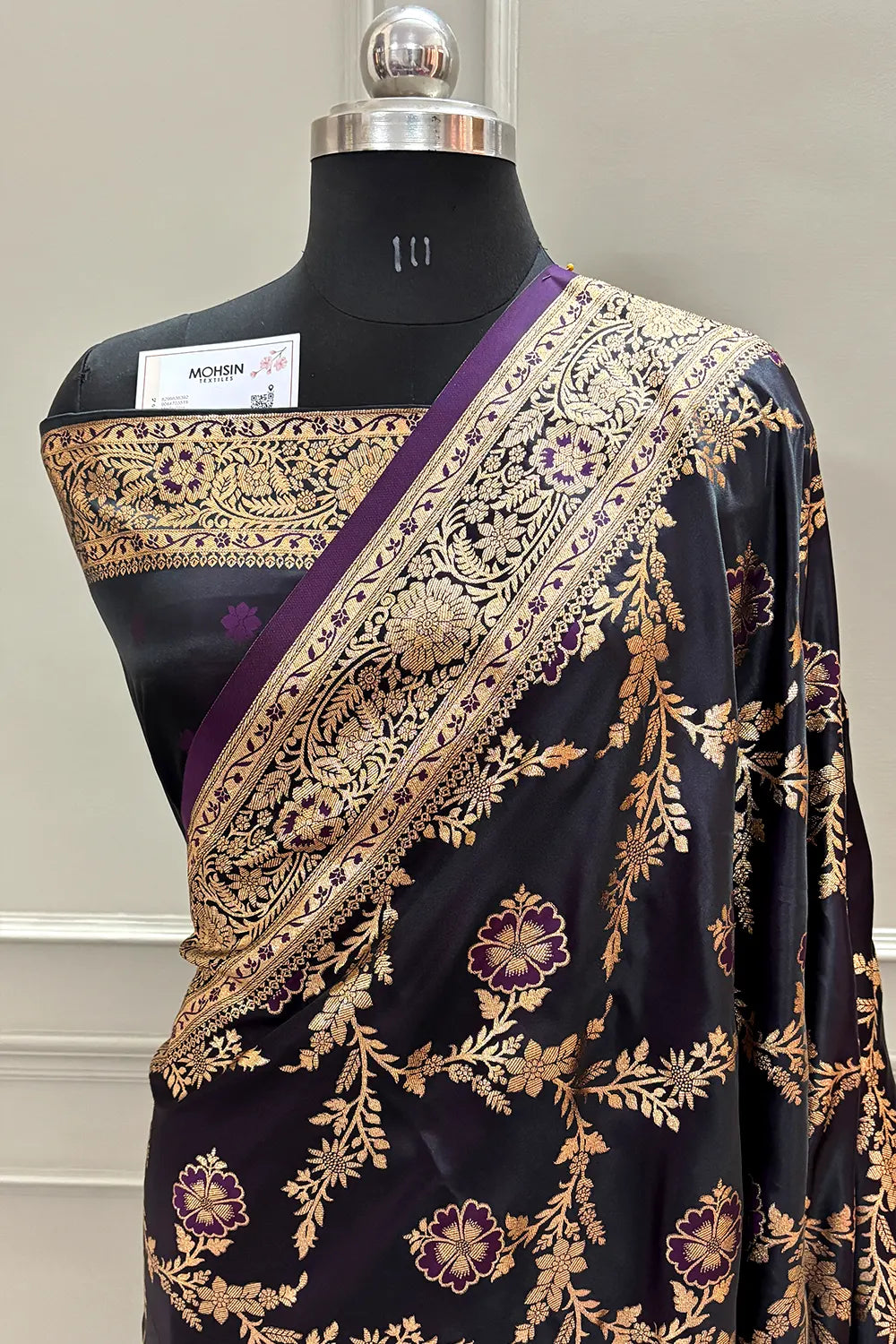 Purple Henna Jaal Katan Silk Banarasi Saree