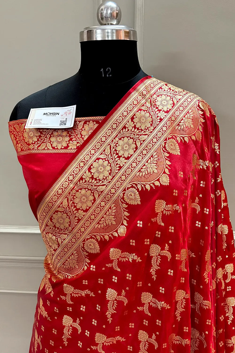 Red Victory Katan Silk Banarasi Saree
