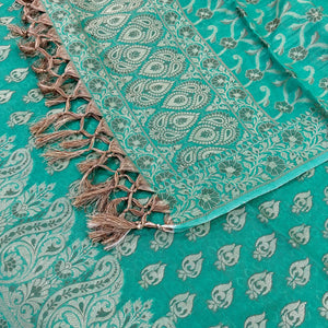 Sea Green Pakki Carry Fire Cotton Silk Banarasi Suit