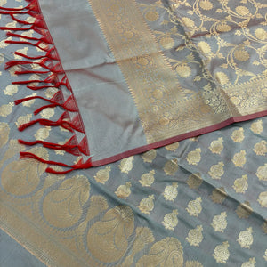 Mint Green Gumbad Crown Satin Silk Banarasi Suit