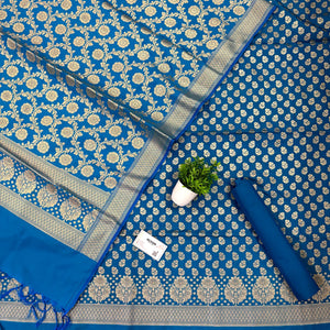Firozi Guldaan Fool Katan Silk Banarasi Suit