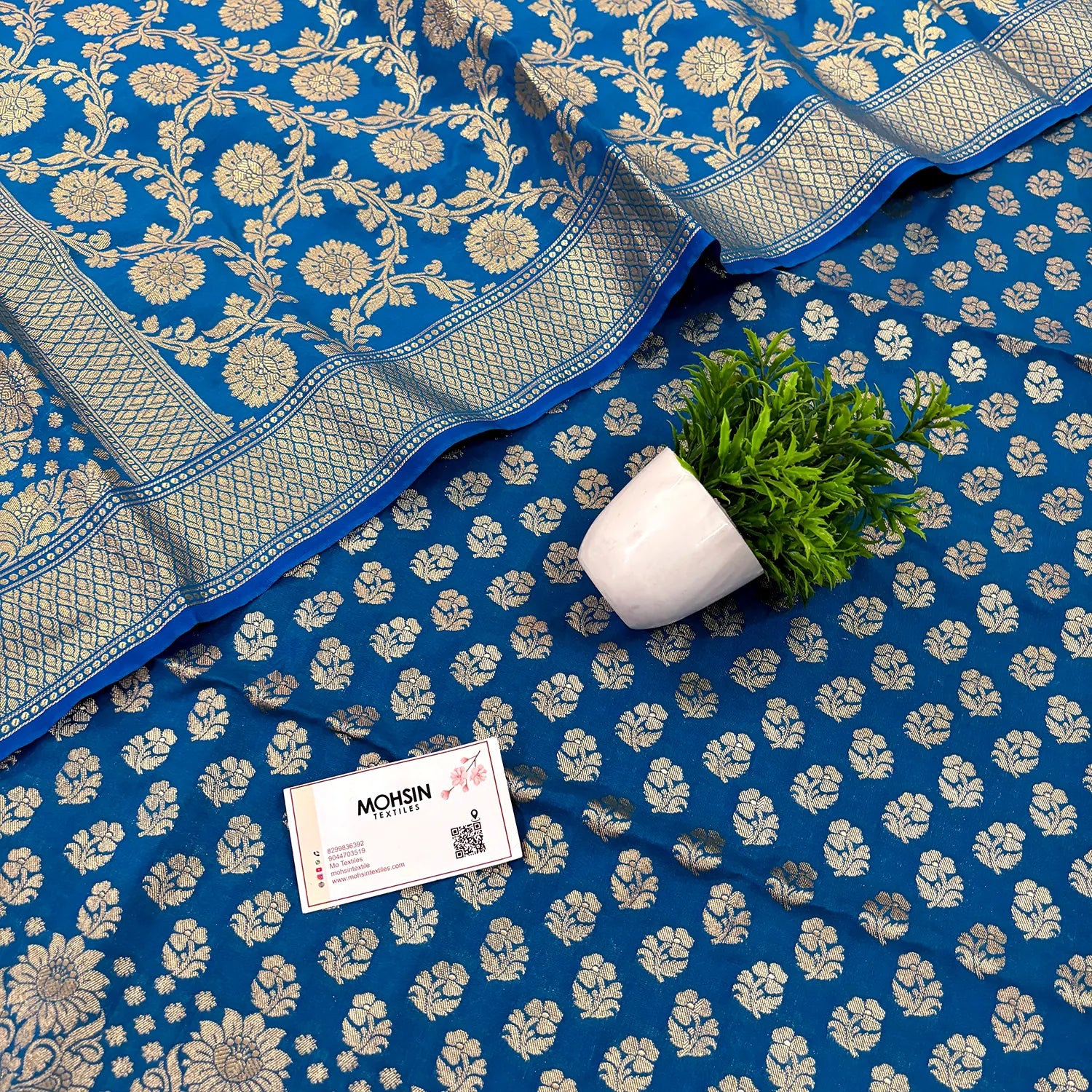 Firozi Guldaan Fool Katan Silk Banarasi Suit