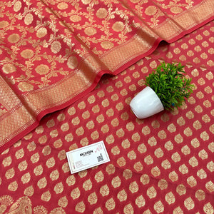 Peach Gumbad Buti Katan Silk Banarasi Suit