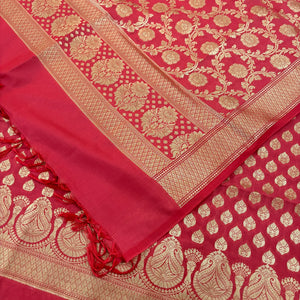 Peach Gumbad Buti Katan Silk Banarasi Suit