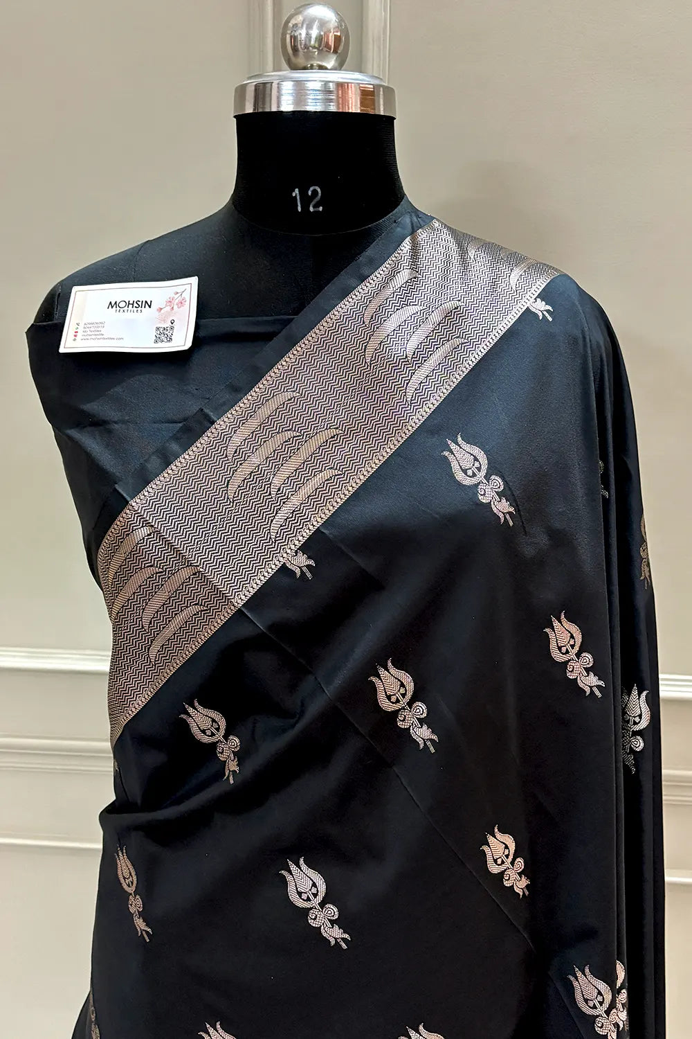 Black Kalyug Satin Silk Banarasi Saree