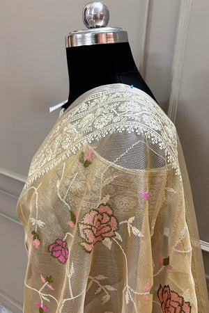 Gold Embroidery Tissue Silk Banarasi Saree