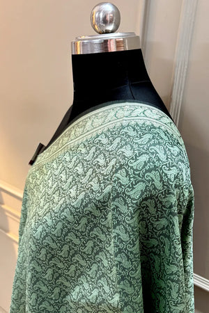 Mint Green Resham Zari Silk Banarasi Stole