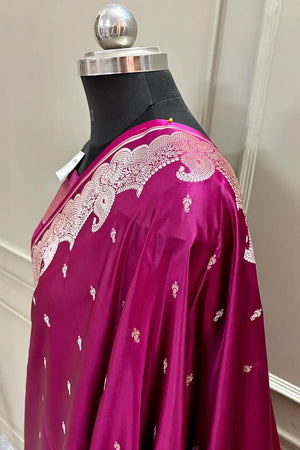 Purple Deepak Buti Katan Silk Banarasi Saree