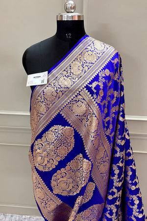 Auda Moglai Jaal Katan Silk Banarasi Saree